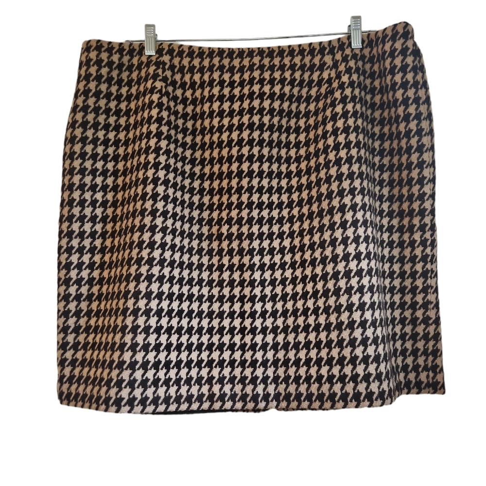 Brown houndstooth petite skirt 22